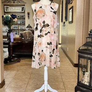 Calvin Klein*Midi Swing Floral Print Dress Sleeveless